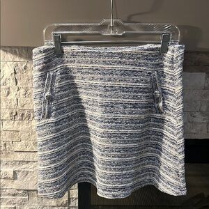 LOFT White and Blue A-line Mini Skirt for Casual Wear size Medium